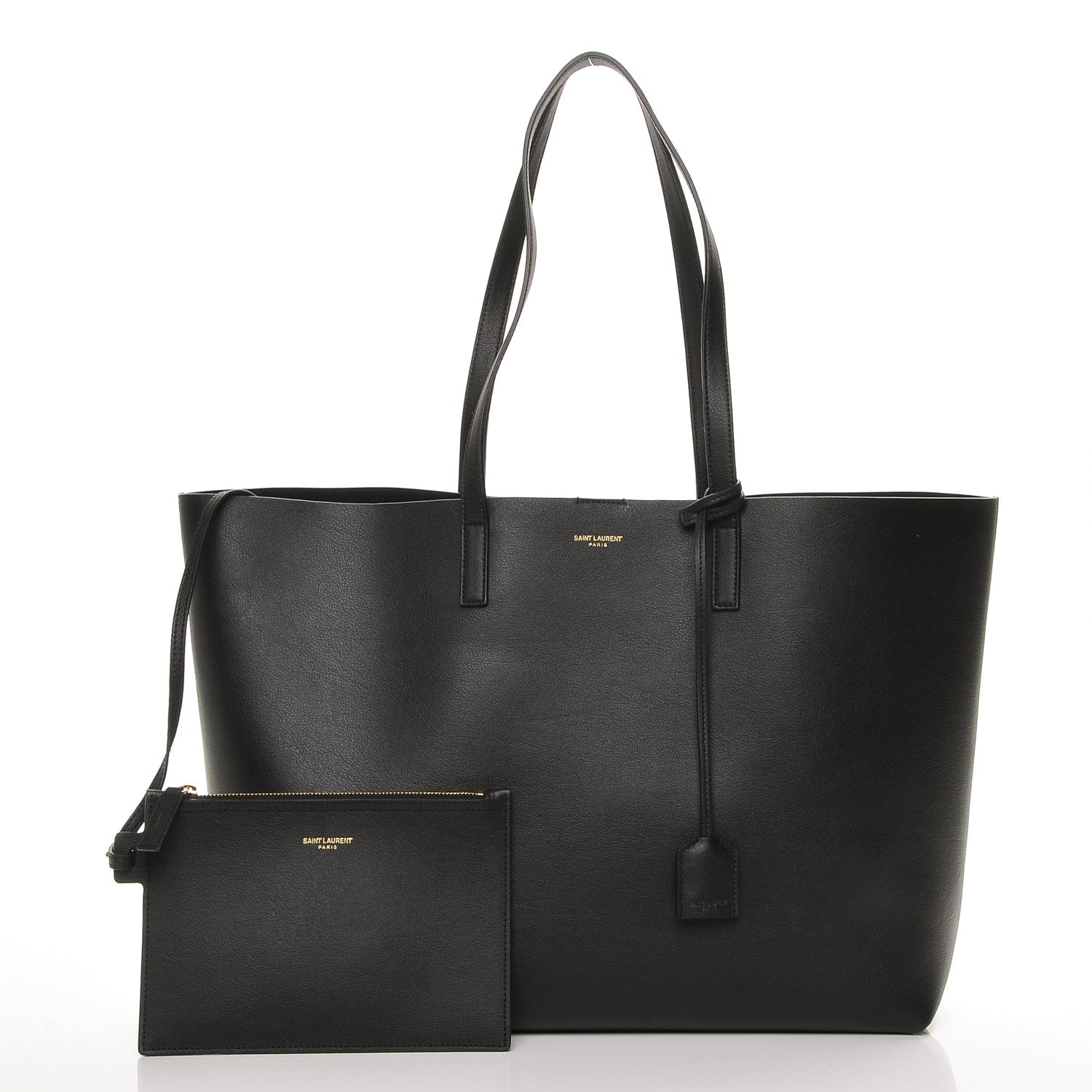 Saint Laurent Calfskin Large Shopping Tote Black 3 of 7