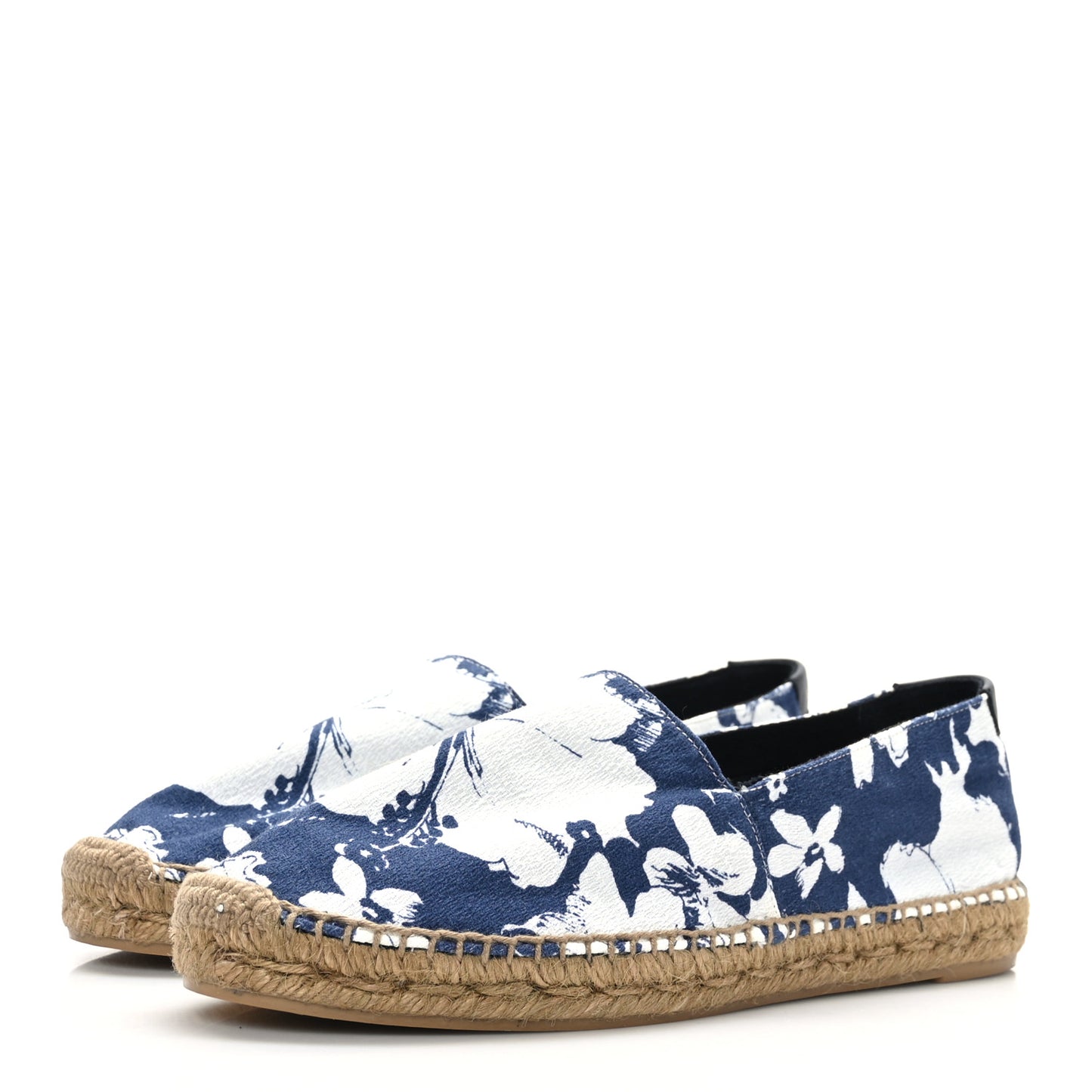 Hawaiian Print Canvas Espadrilles 39 Bianco Blue Black