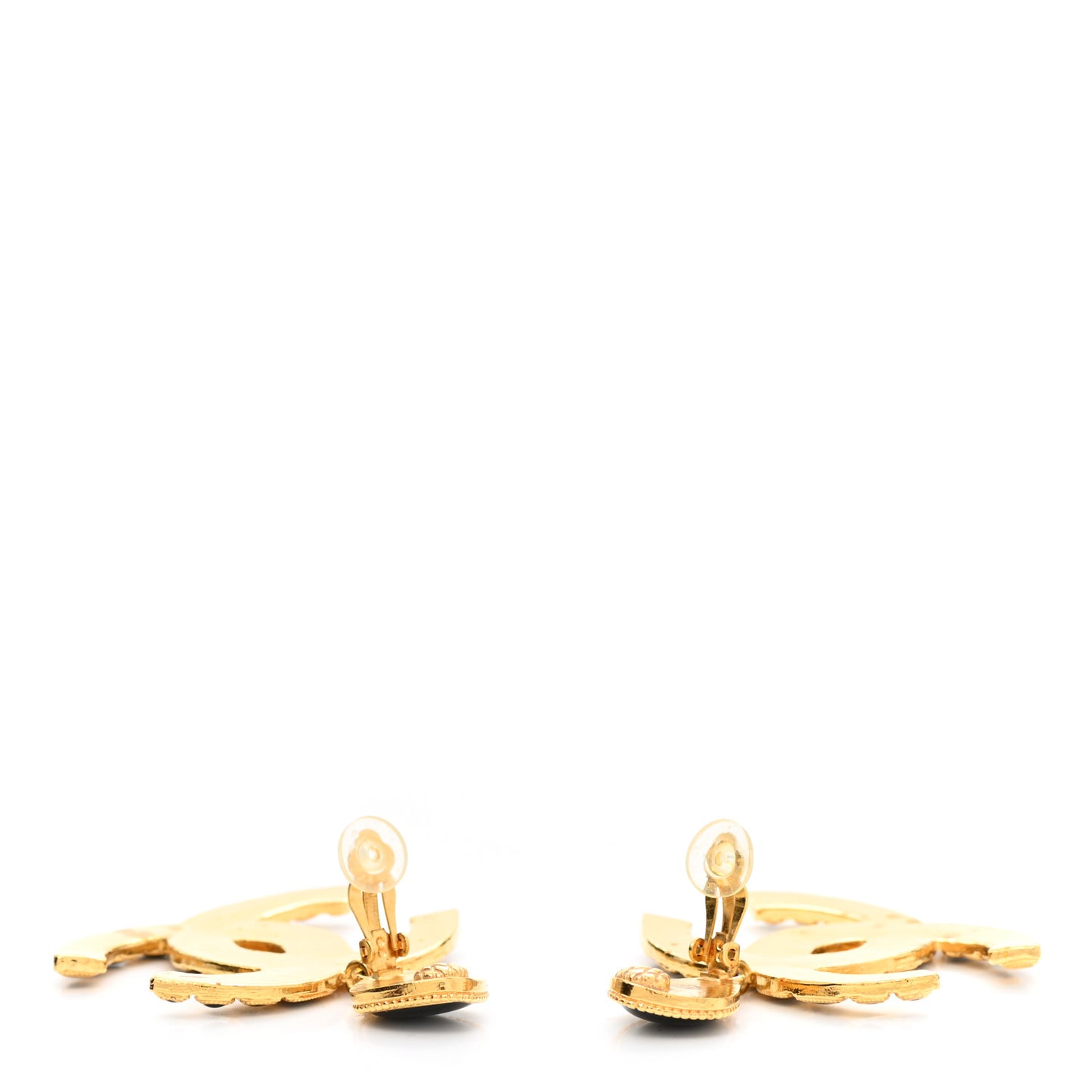 Resin Along The Nile CC Clip On Earrings Gold Black