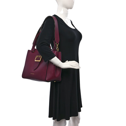Burberry Soft Grain Medium Buckle Tote Dark Plum 2 of 8