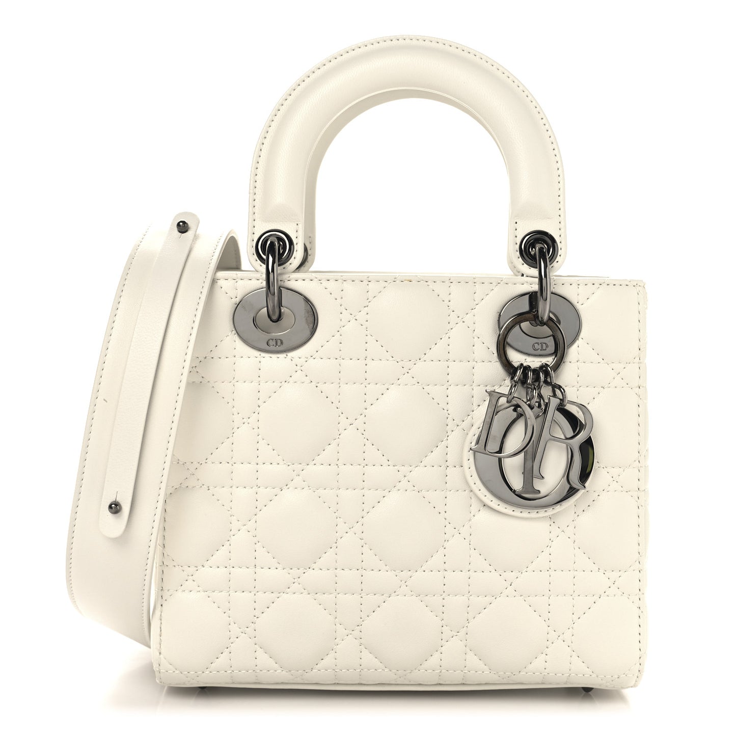 Lambskin Cannage Small My ABCDior Lady Dior White