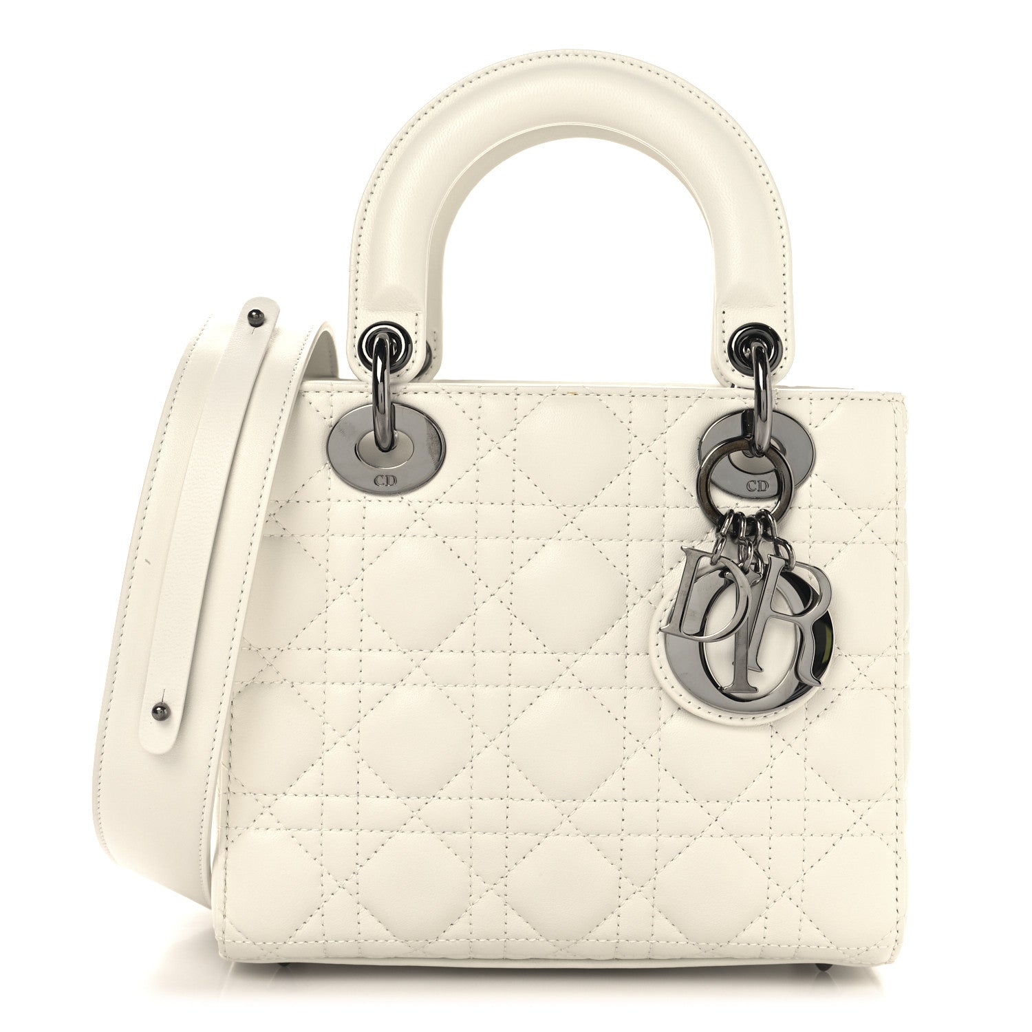 Christian Dior Lambskin Cannage Small My ABCDior Lady Dior White 1 of 11