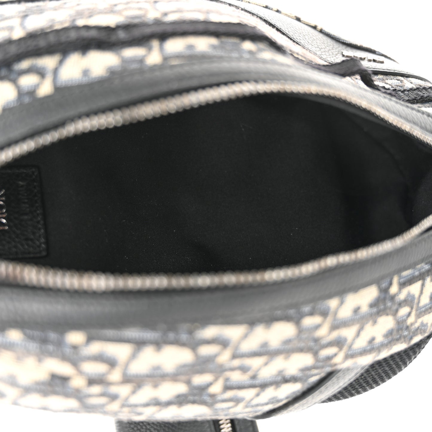 Grained Calfskin Oblique Scarab Sling Bag Blue Black