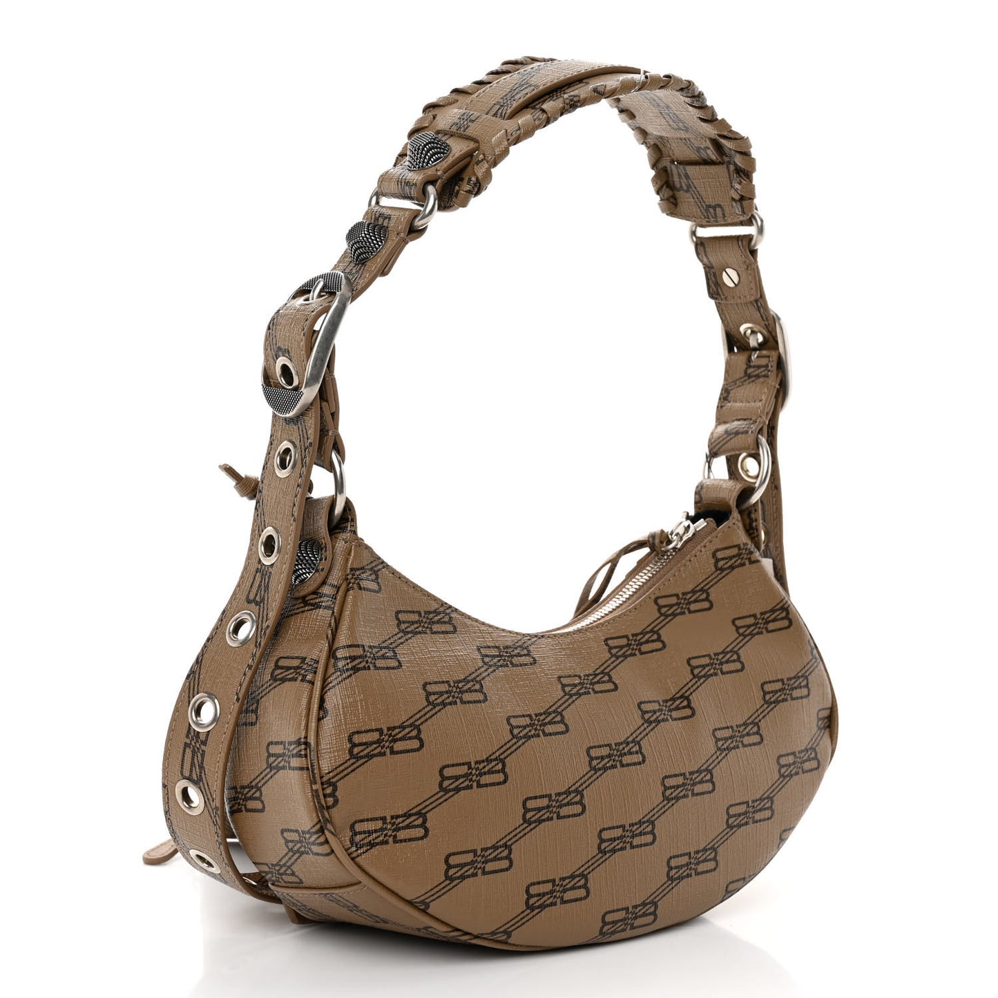 Coated Canvas BB Monogram Le Cagole Shoulder Bag XS Beige Brown