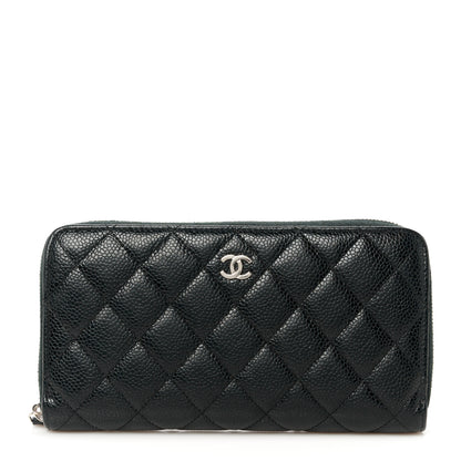 Chanel Caviar Quilted Large Gusset Zip Around Wallet Black 1 of 10