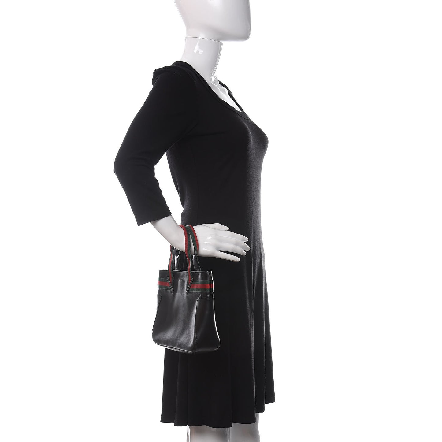 Calfskin Web Tote Bag Black