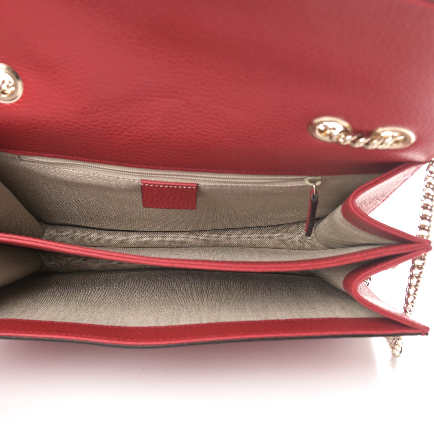 Dollar Calfskin Interlocking G Shoulder Bag Red