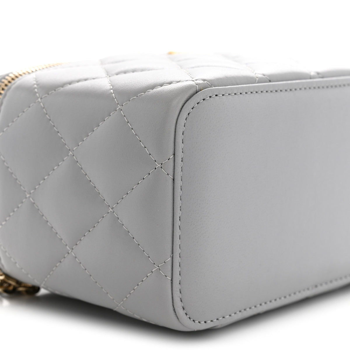 Chanel Lambskin Quilted Small Pearl Crush Vanity Case With Chain Grey 9 of 11