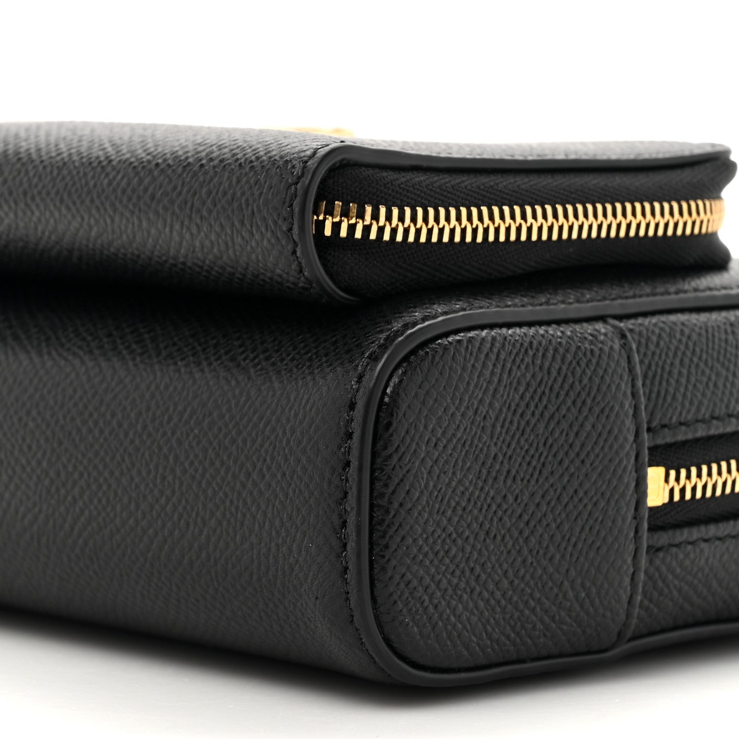 Christian Dior Grained Calfskin Caro Double Pouch Black 9 of 10