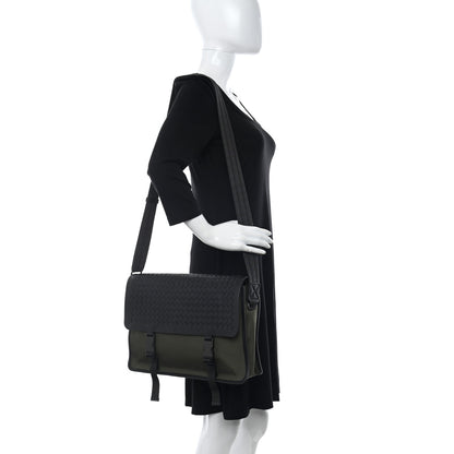 Bottega Veneta Canvas Calfskin Intrecciato Messenger 2 of 9