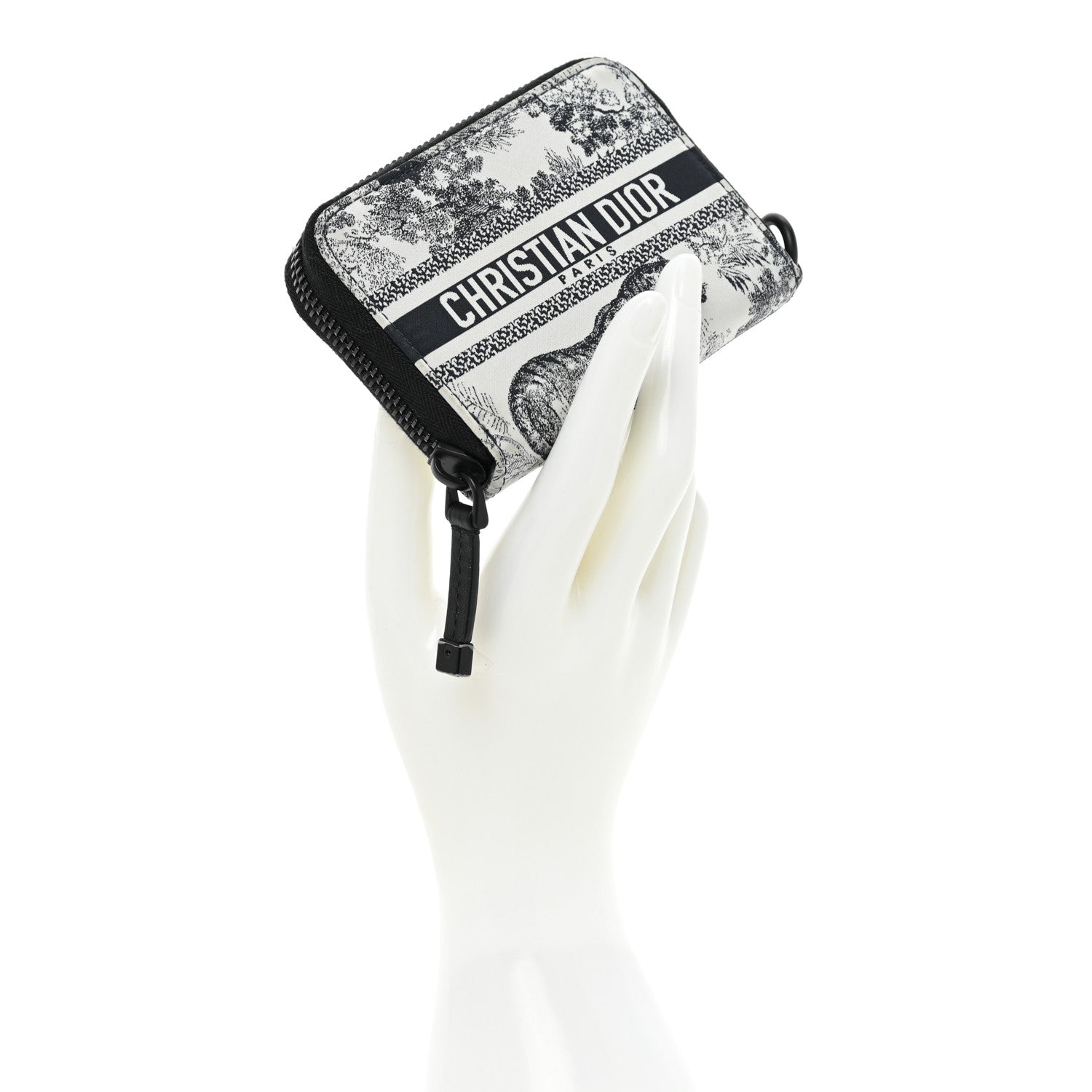 Christian Dior Technical Fabric Embroidered Toile De Jouy DiorTravel Detachable Card Holder Blue 2 of 11