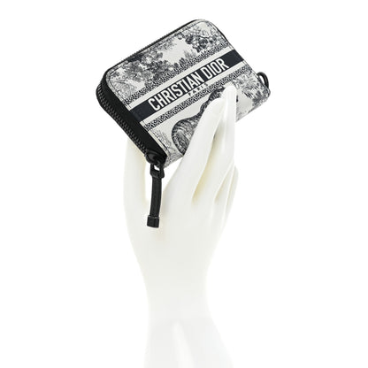 Christian Dior Technical Fabric Embroidered Toile De Jouy DiorTravel Detachable Card Holder Blue 2 of 11