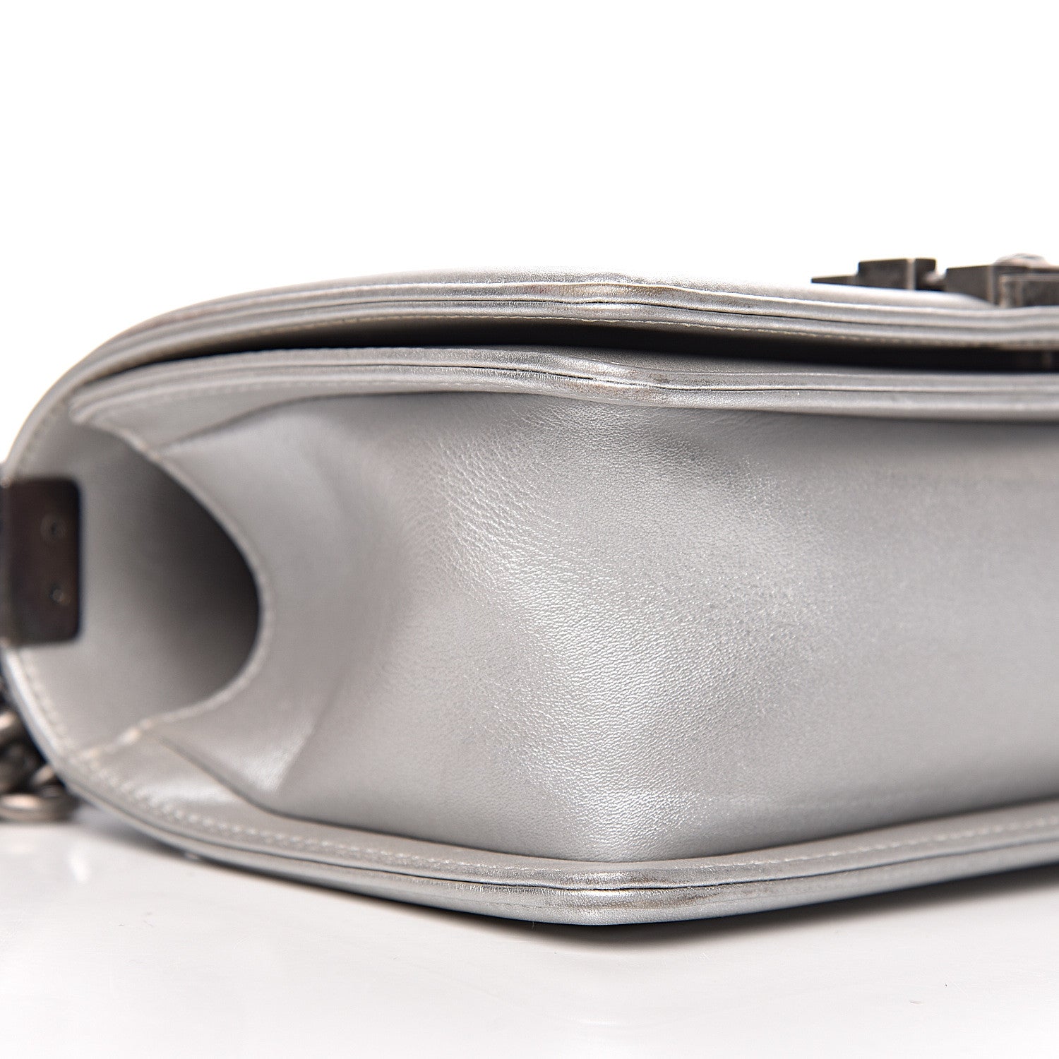 Chanel Metallic Calfskin Quilted Small Boy Flap Silver 9 of 15