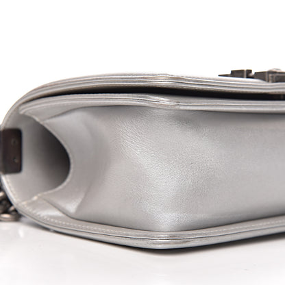 Chanel Metallic Calfskin Quilted Small Boy Flap Silver 9 of 15
