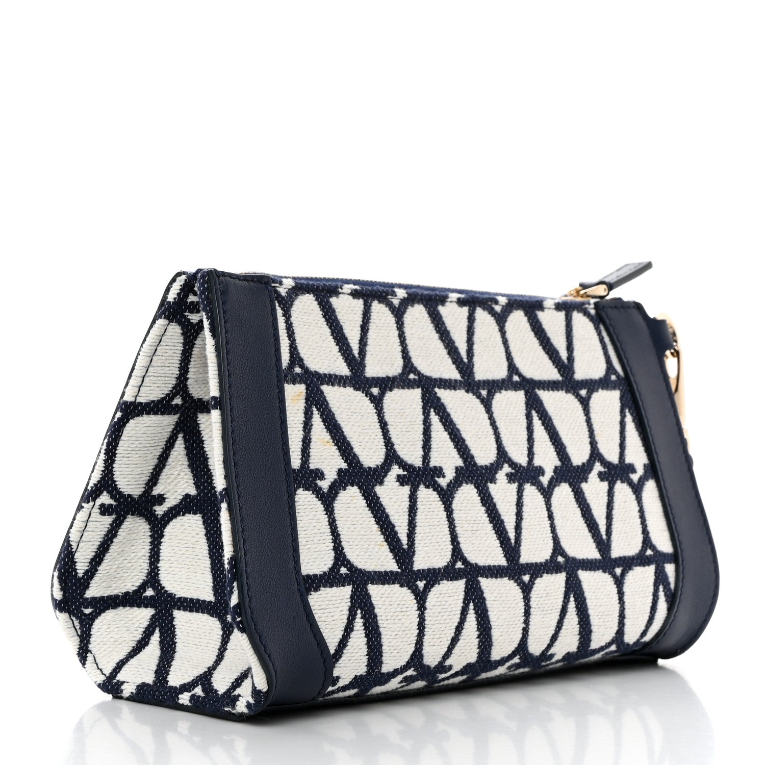 Valentino Garavani Toile Iconographe Cotton Medium Vlogo Wristlet Cosmetic Case White Worker 3 of 7
