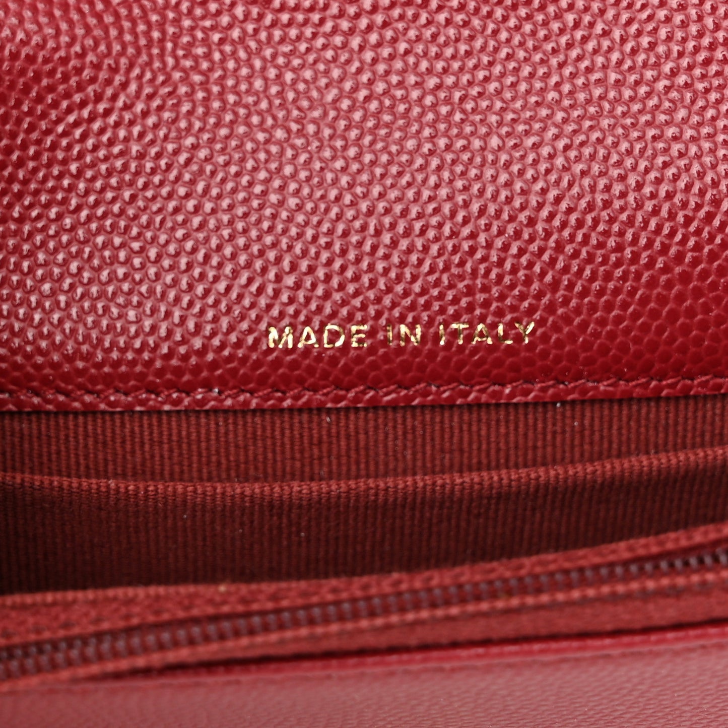 Caviar Quilted Pocket Twins Clutch With Chain Burgundy