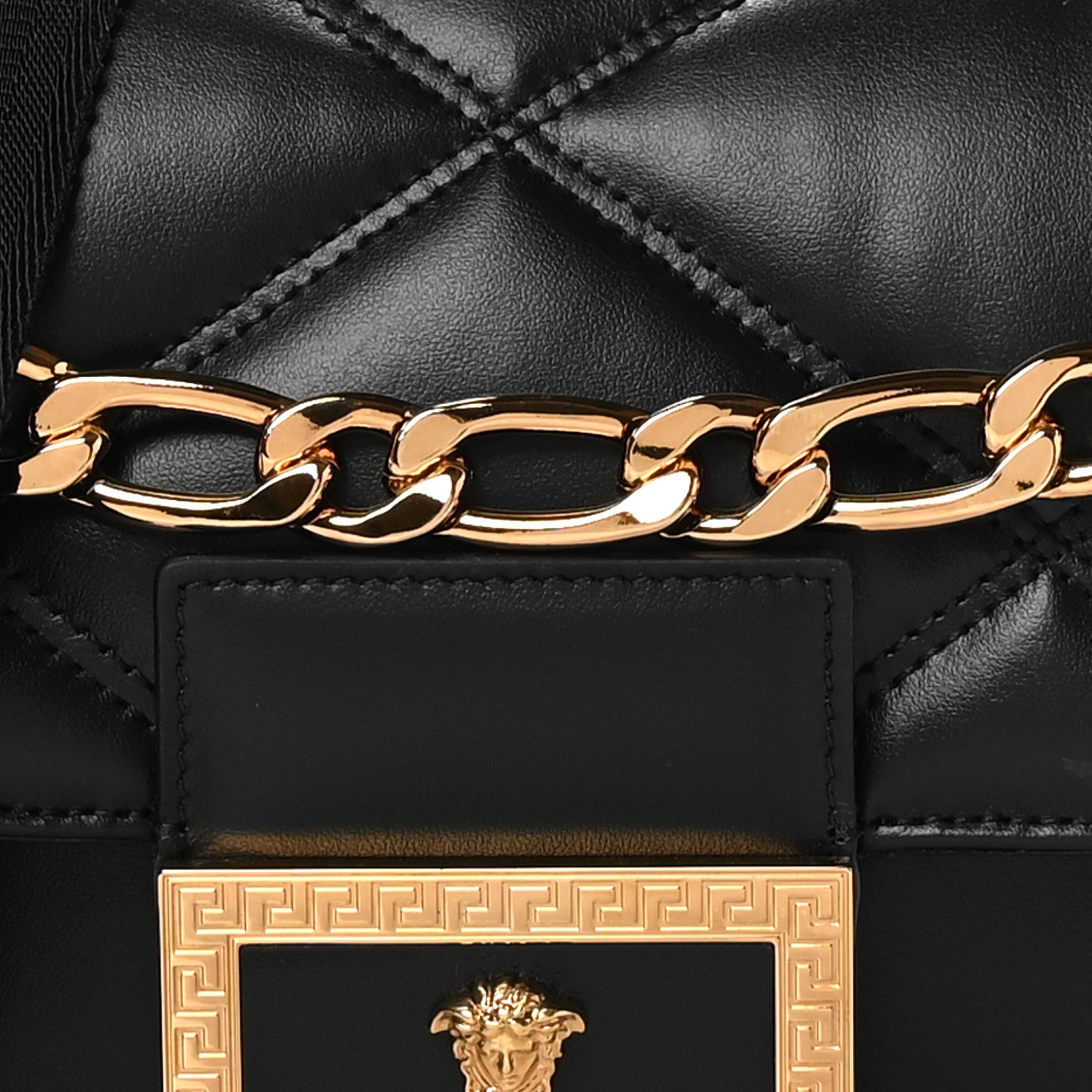 Versace Nappa Quilted Medusa Top Handle Shoulder Bag Black 7 of 9