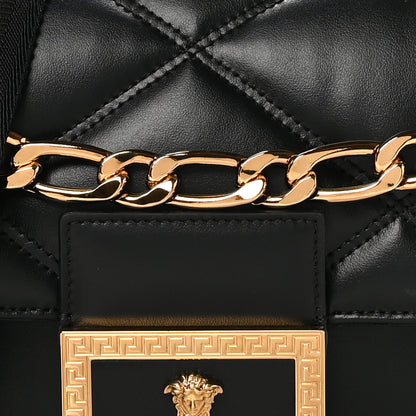 Versace Nappa Quilted Medusa Top Handle Shoulder Bag Black 7 of 9