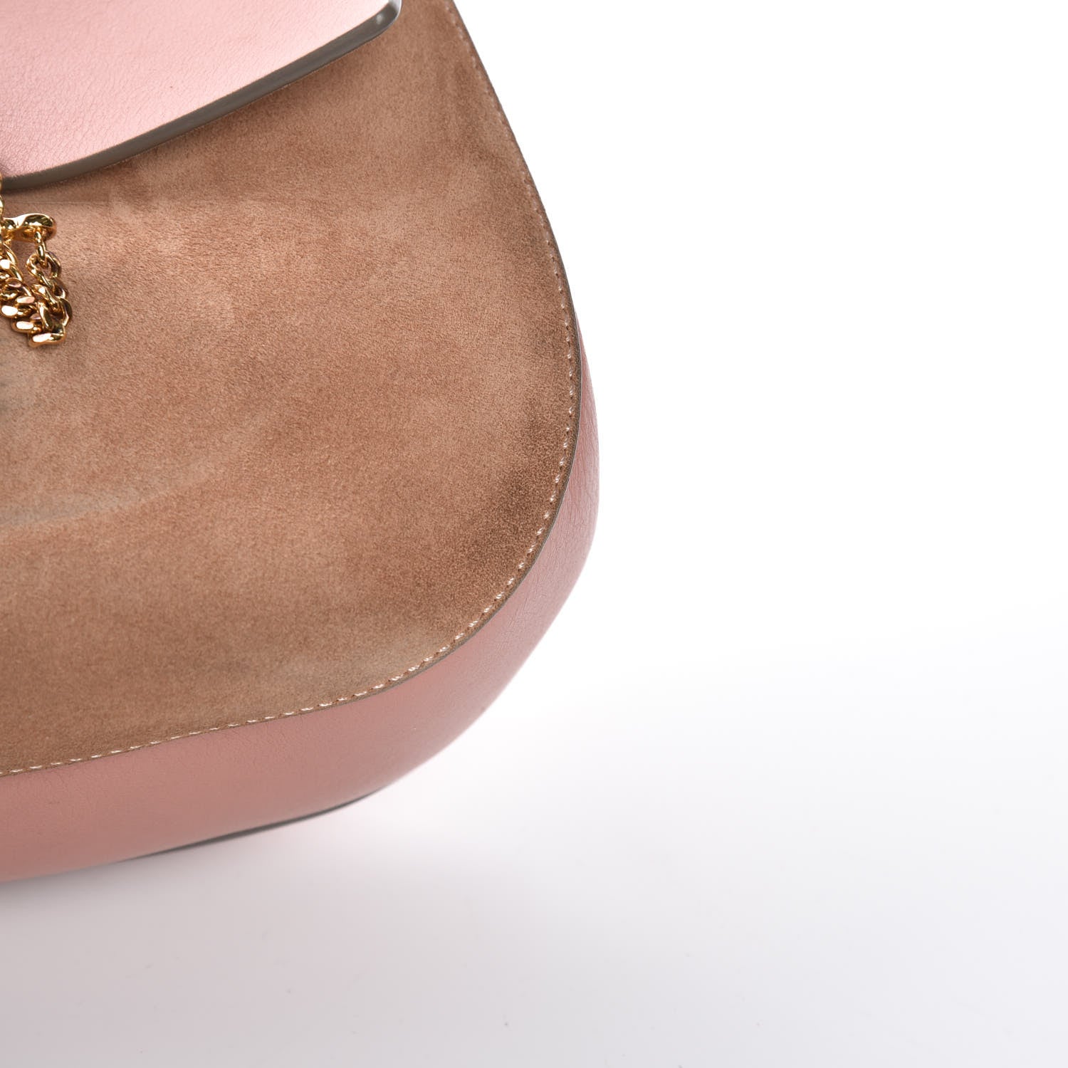 Chloe Suede Smooth Calfskin Drew Shoulder Bag Misty Rose 10 of 11