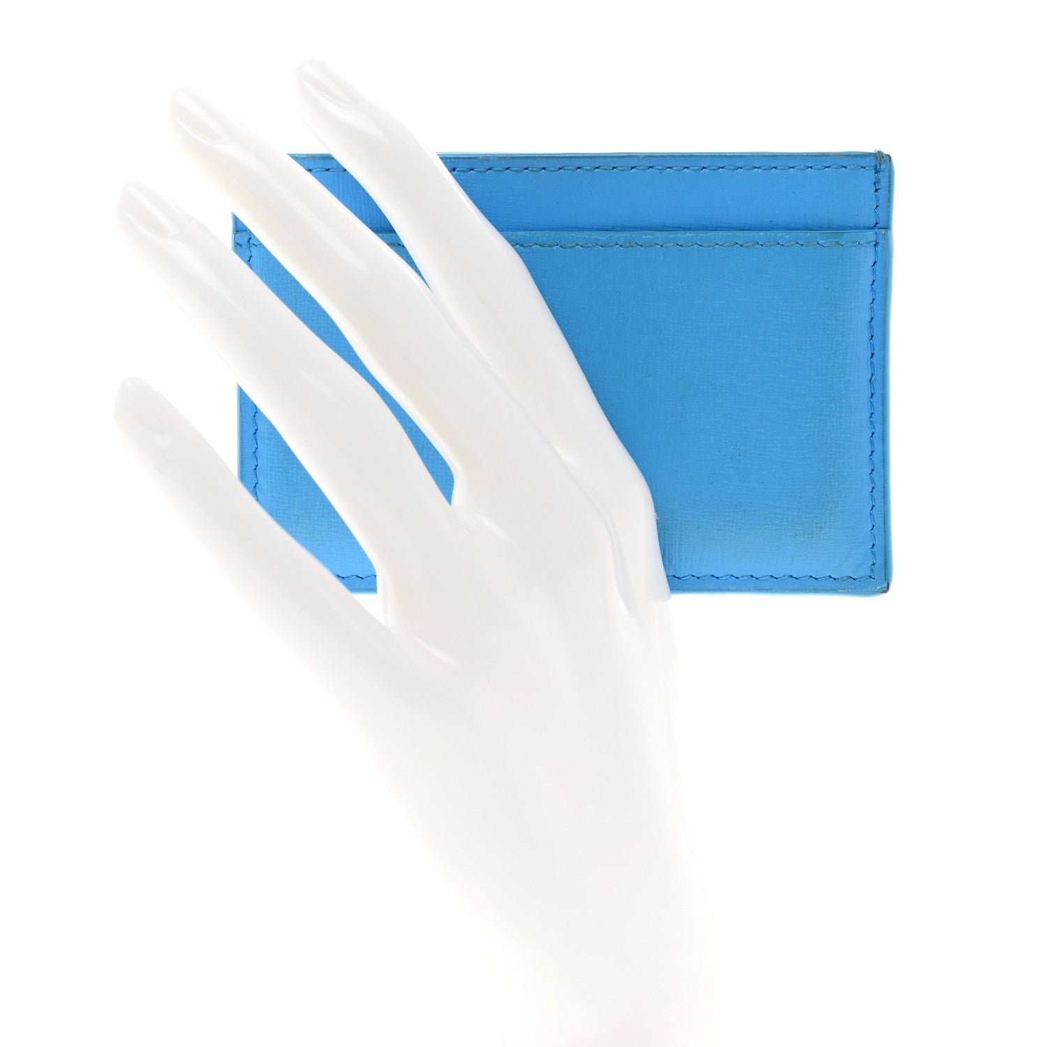 Balenciaga Textured Calfskin Everyday Multi Card Case Bright Bleu 2 of 7