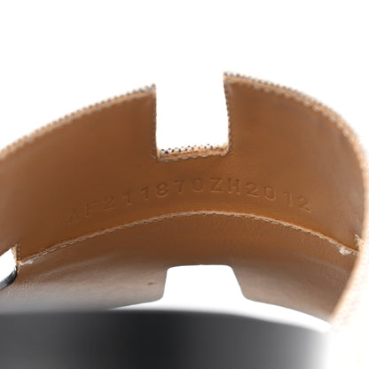 Hermes Canvas Calfskin Mens Izmir Sandals 40 Black Prunoir 8 of 9