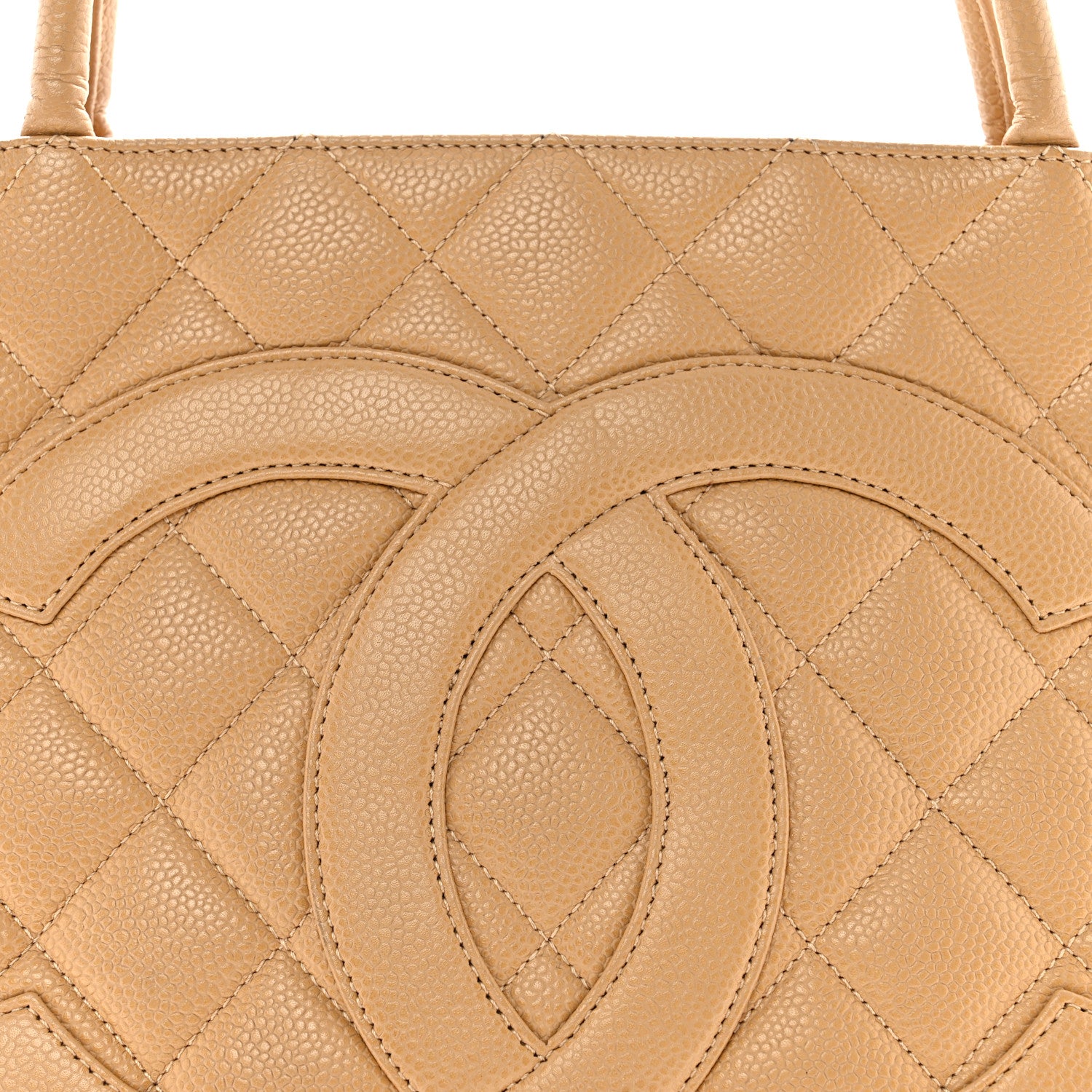 Chanel Caviar Quilted Medallion Tote Beige 7 of 12
