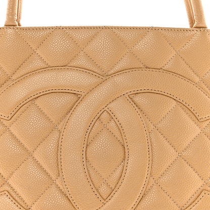 Chanel Caviar Quilted Medallion Tote Beige 7 of 12