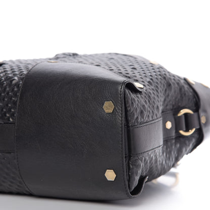 Versace Nappa Embossed Studded Tote Black 7 of 8