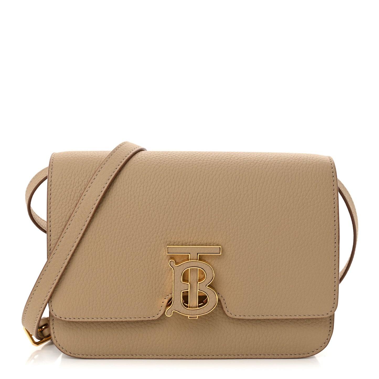 Grained Calfskin Small TB Bag Oat Beige