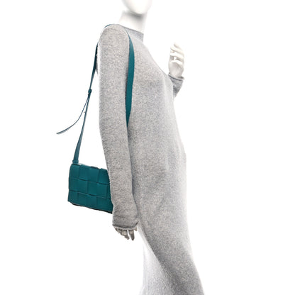 Bottega Veneta Lambskin Maxi Intrecciato Cassette Crossbody Bag Petrol Blue 2 of 11