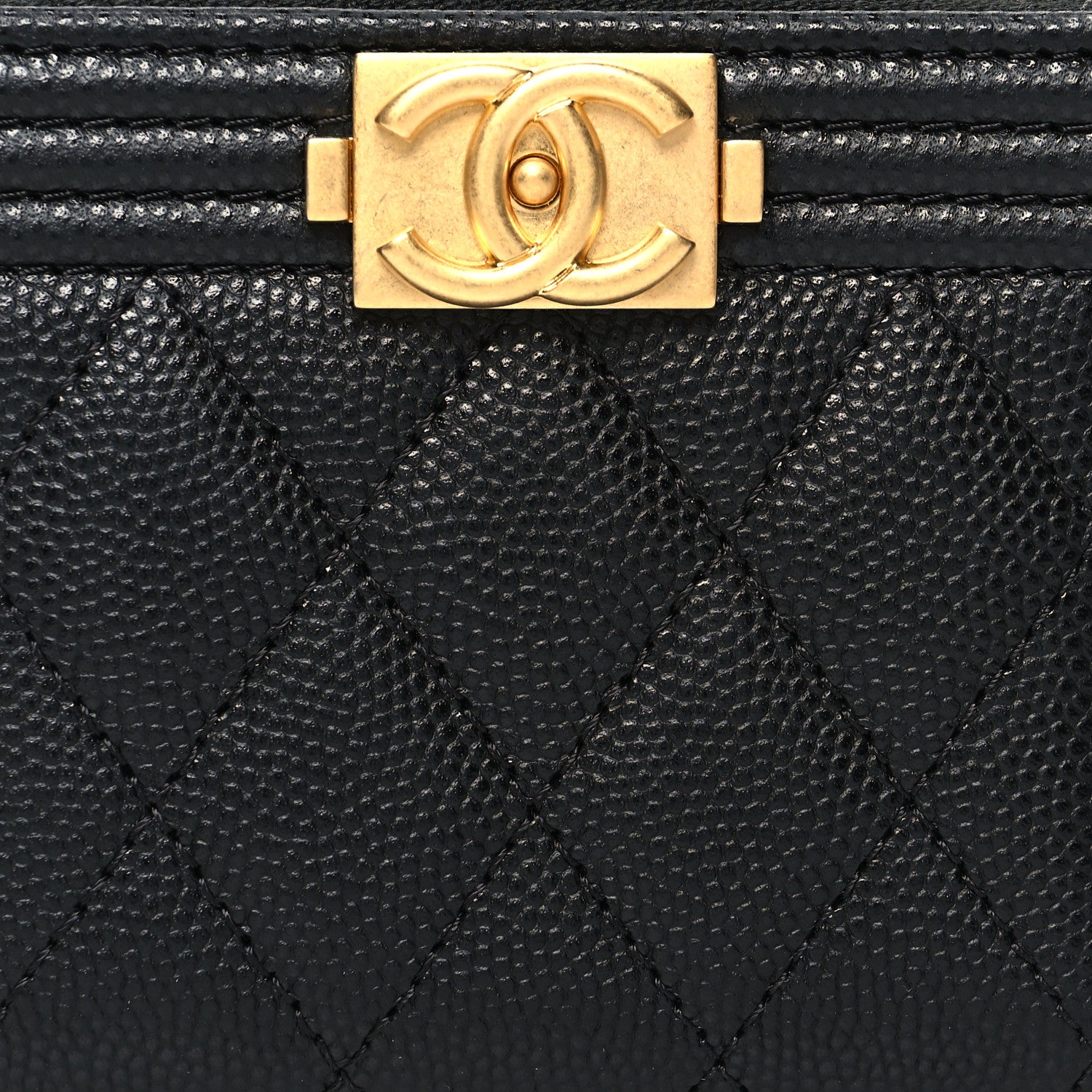Chanel Caviar Quilted Boy Zip Around Coin Purse Wallet Black 8 of 11
