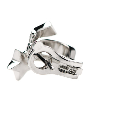 Chanel 18K White Gold Diamond Etoile Filante Earrings 4 of 5