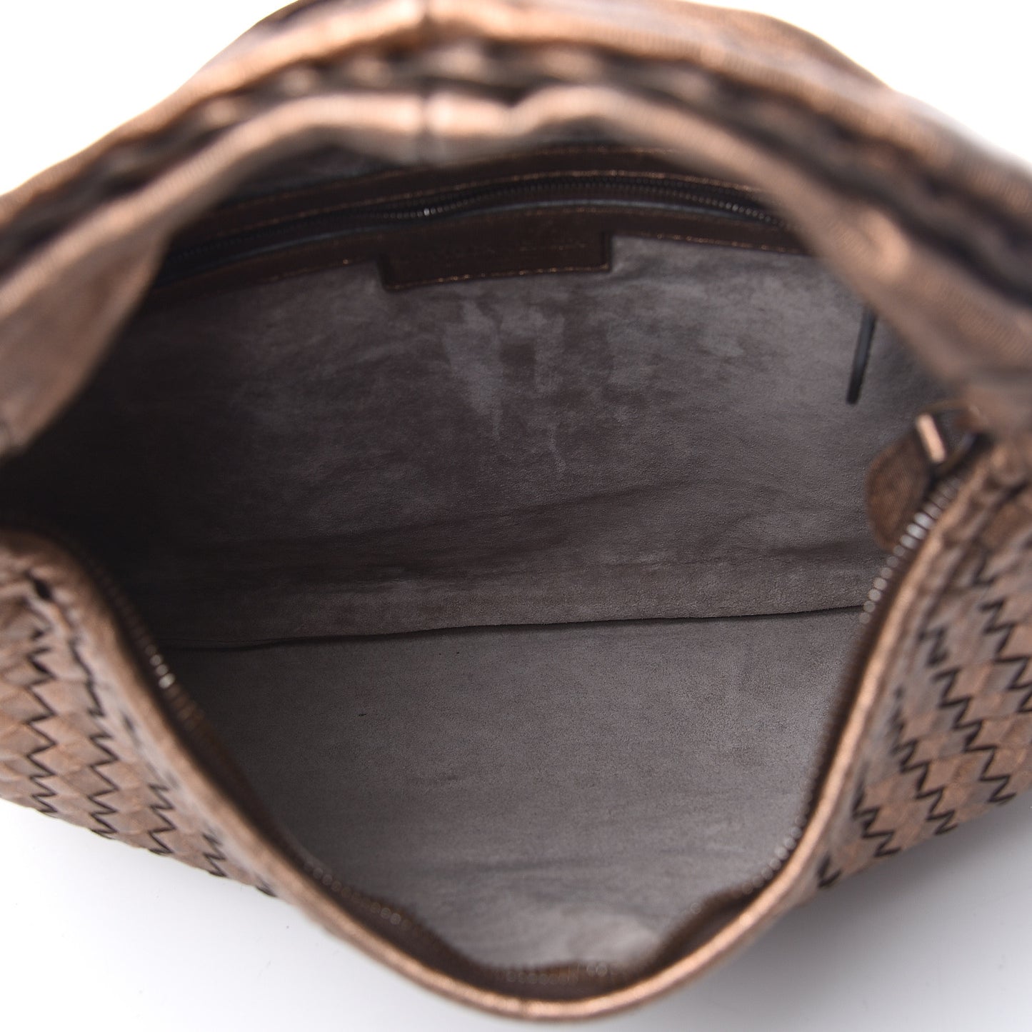 Metallic Nappa Intrecciato Medium Veneta Hobo Copper