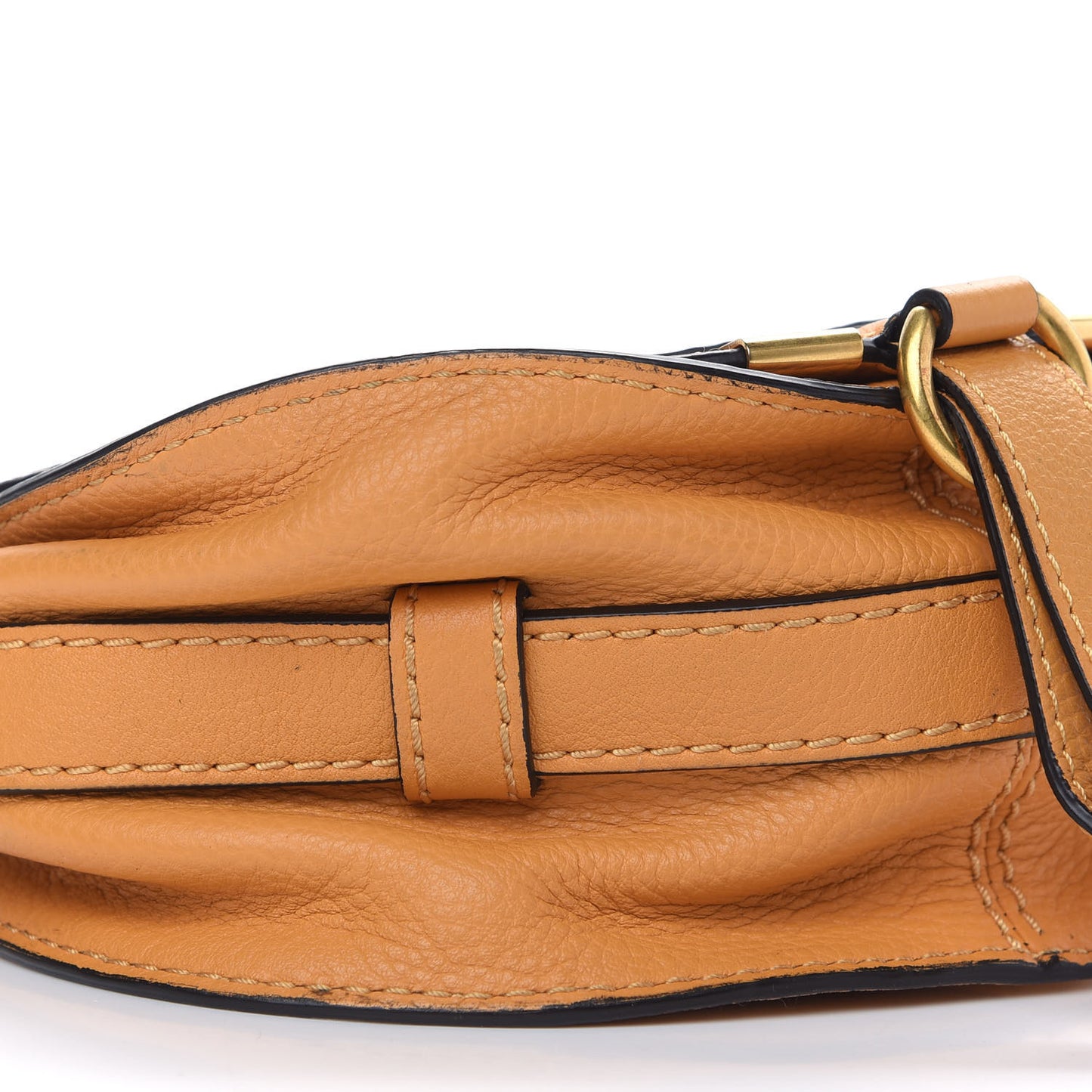 Calfskin Mini Marcie Round Crossbody Bag Burning Camel