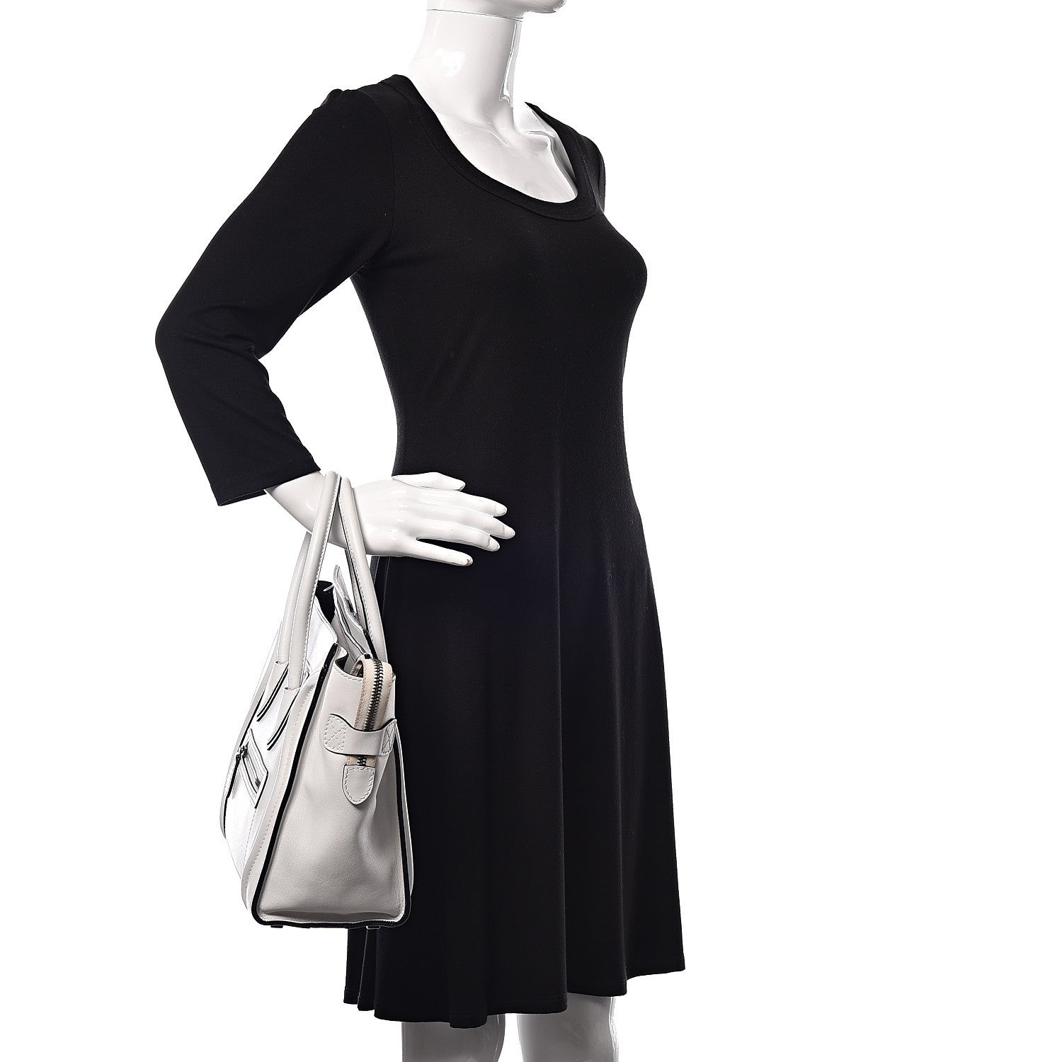 Celine Calfskin Micro Luggage White 2 of 12