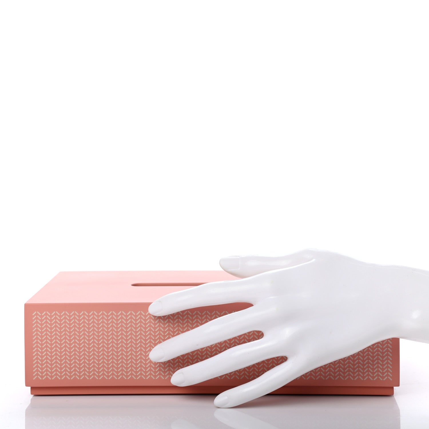 Hermes Lacquered Wood K-Box Tissue Box Pivoine Poudre 2 of 8