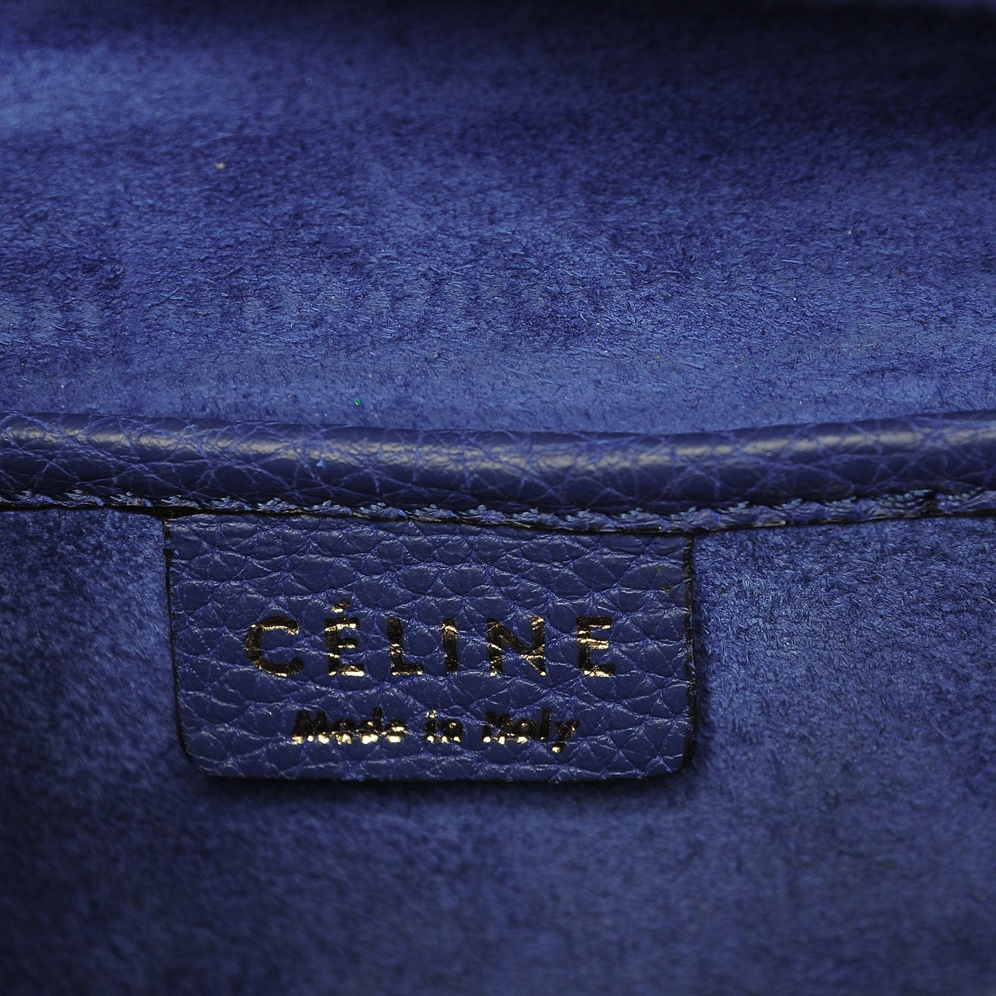 Drummed Calfskin Nano Luggage Indigo