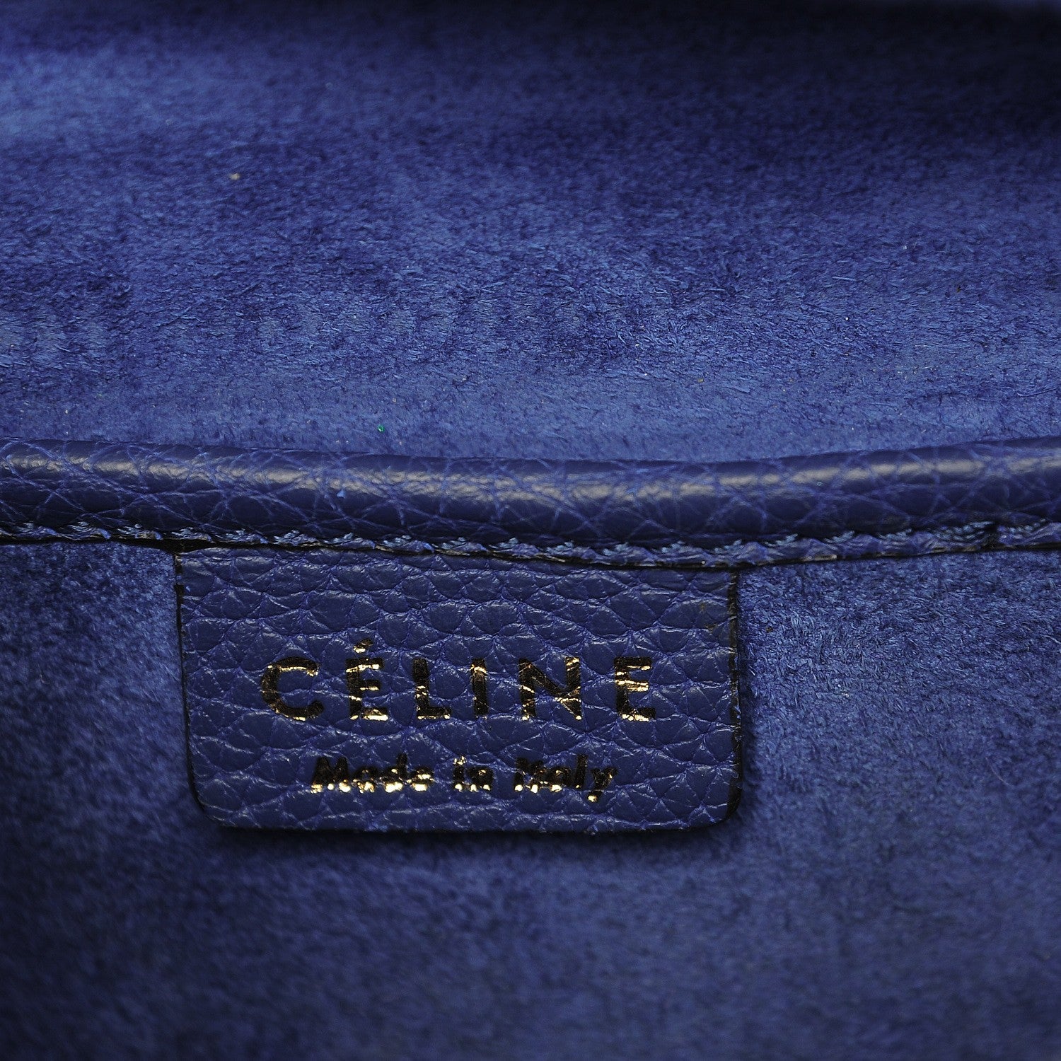 Celine Drummed Calfskin Nano Luggage Indigo 7 of 8