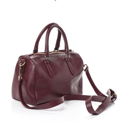 Versace Saffiano Calfskin Palazzo Duffle Bag Burgundy 3 of 9