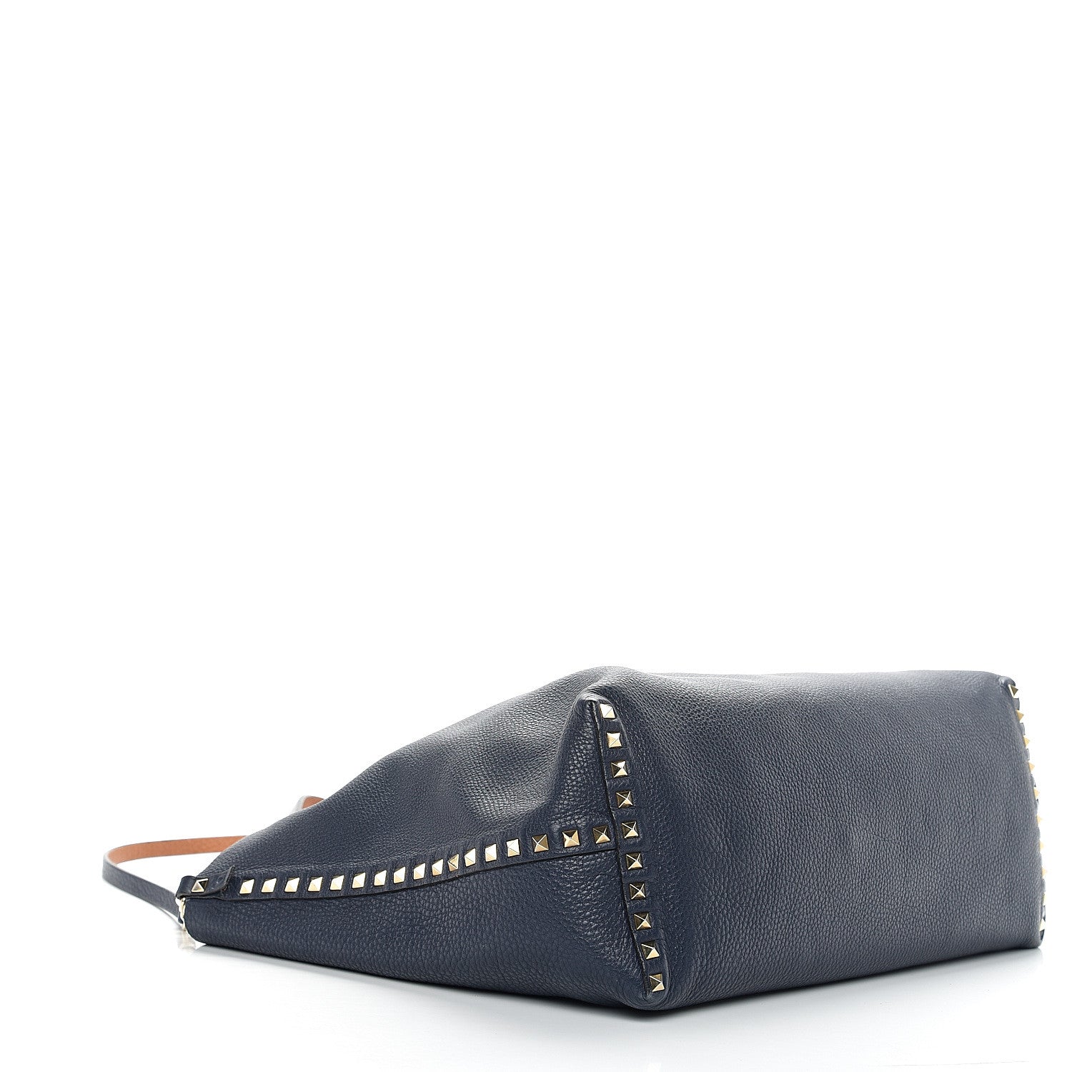 Valentino Garavani Pebbled Calfskin Large Rockstud Reversible Tote Light Cuir Marine 5 of 17