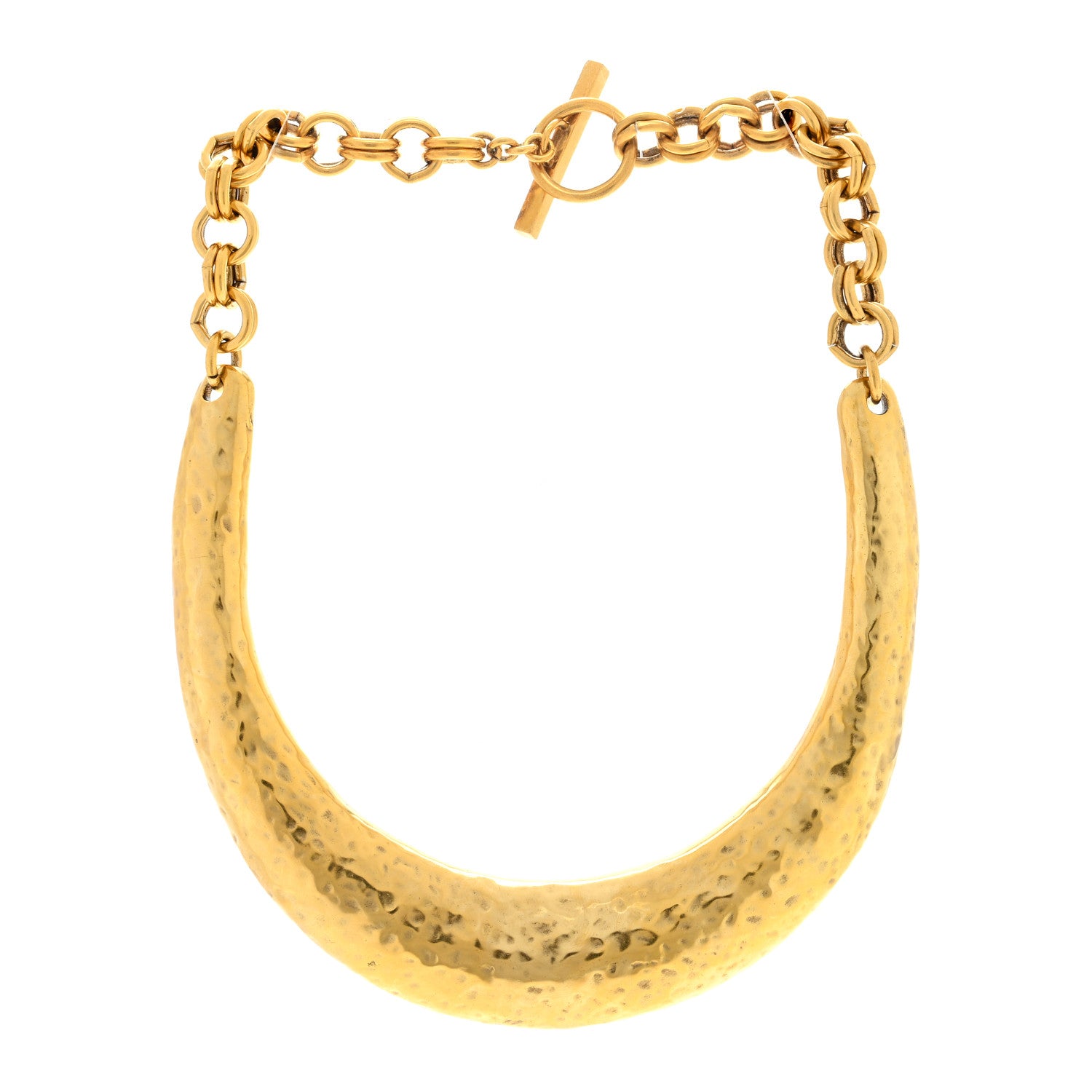 Saint Laurent Half Moon Necklace Gold 3 of 4