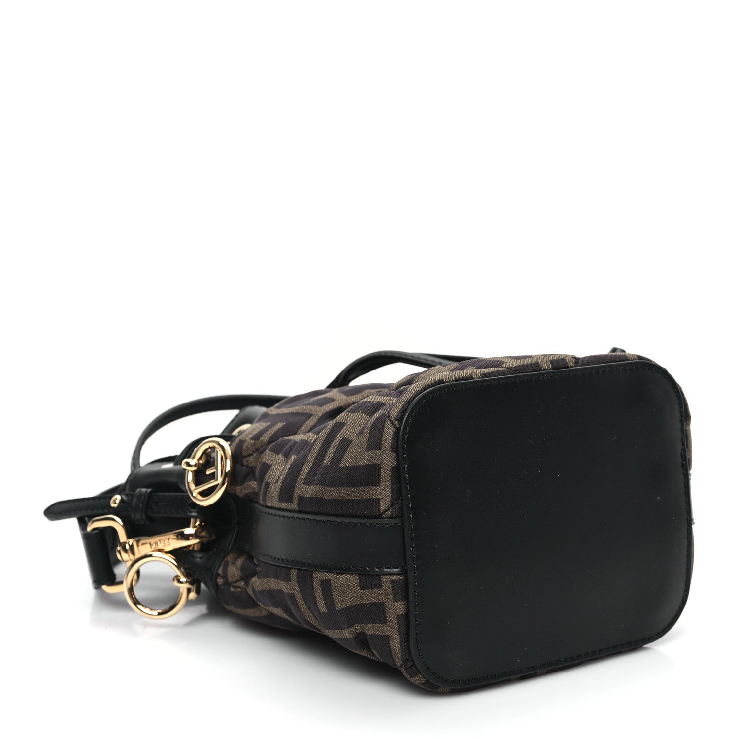 Fendi Silk Vitello King FF 1974 Quilted Mini Mon Tresor Bucket Bag Tobacco Moro 5 of 10