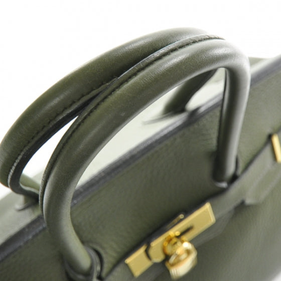 Hermes Taurillon Clemence Birkin 35 Vert Veronese 6 of 13