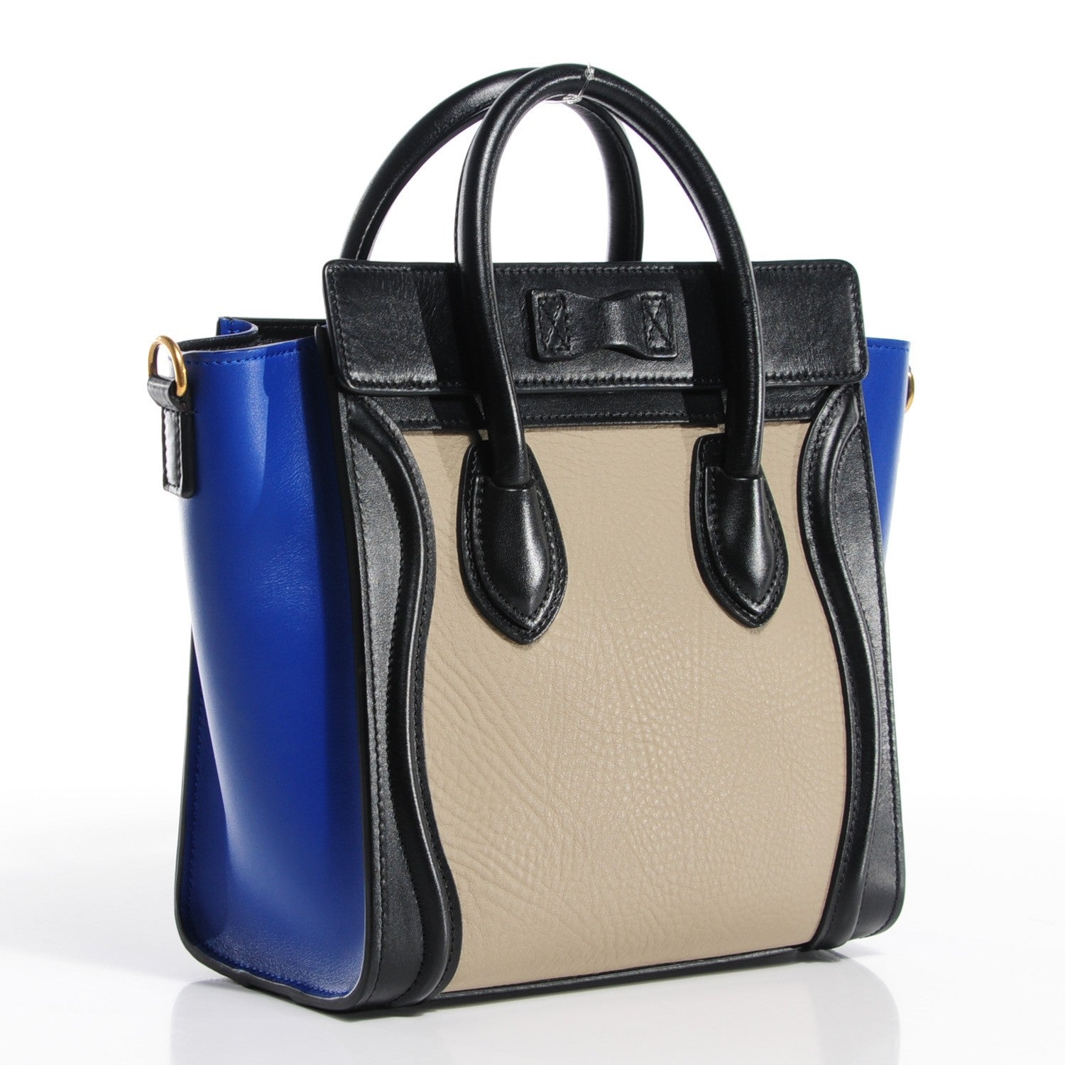 Celine Smooth Drummed Calfskin Nano Tri-Color Luggage Beige 3 of 8