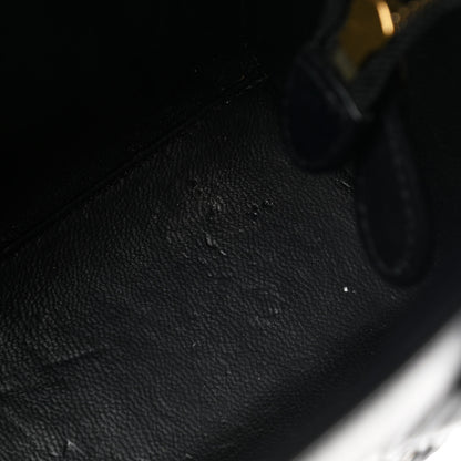 Celine Bullhide Calfskin Nubuck Bi-Color Nano Luggage Black White 7 of 12