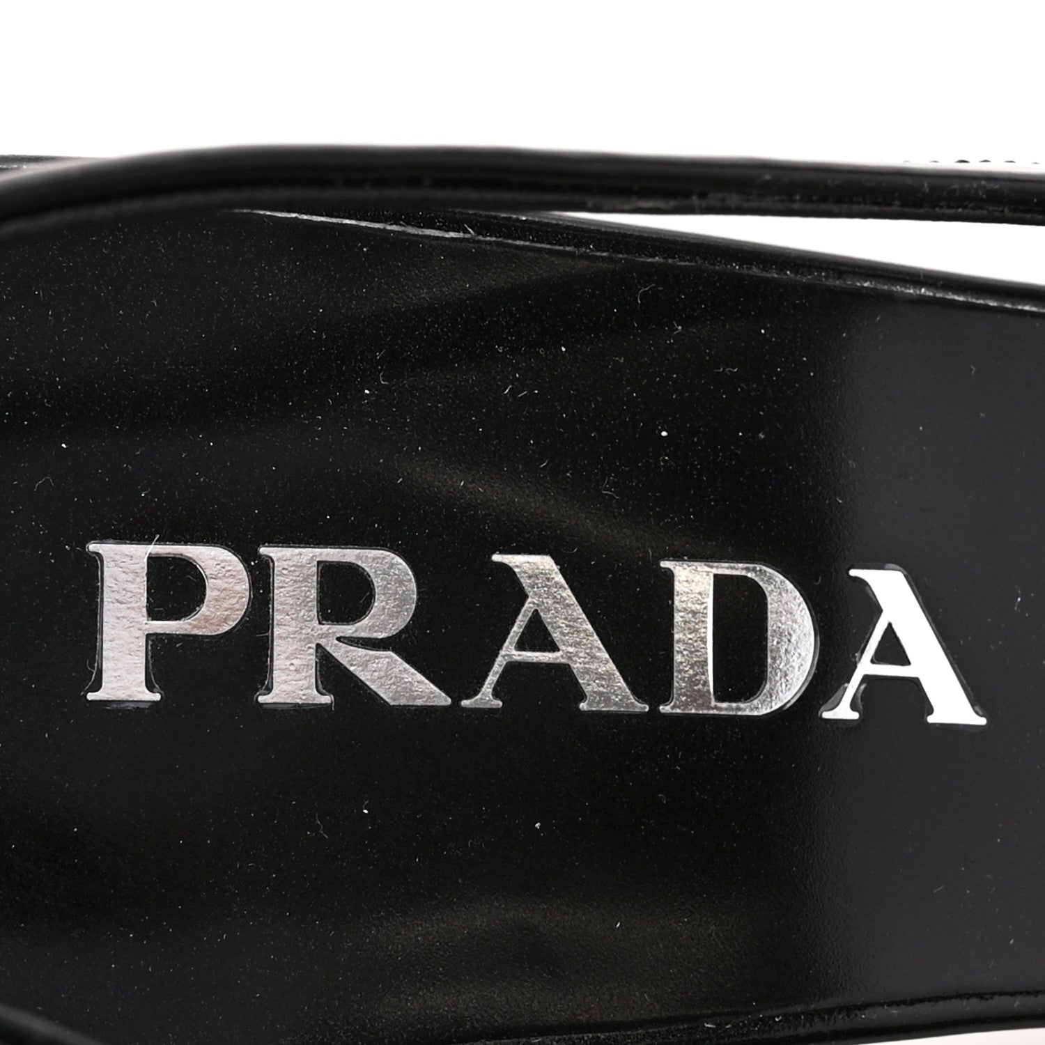 Prada Spazzolato Triangle Logo Pointed Toe 75mm Slingback Pumps  38 Black 7 of 11