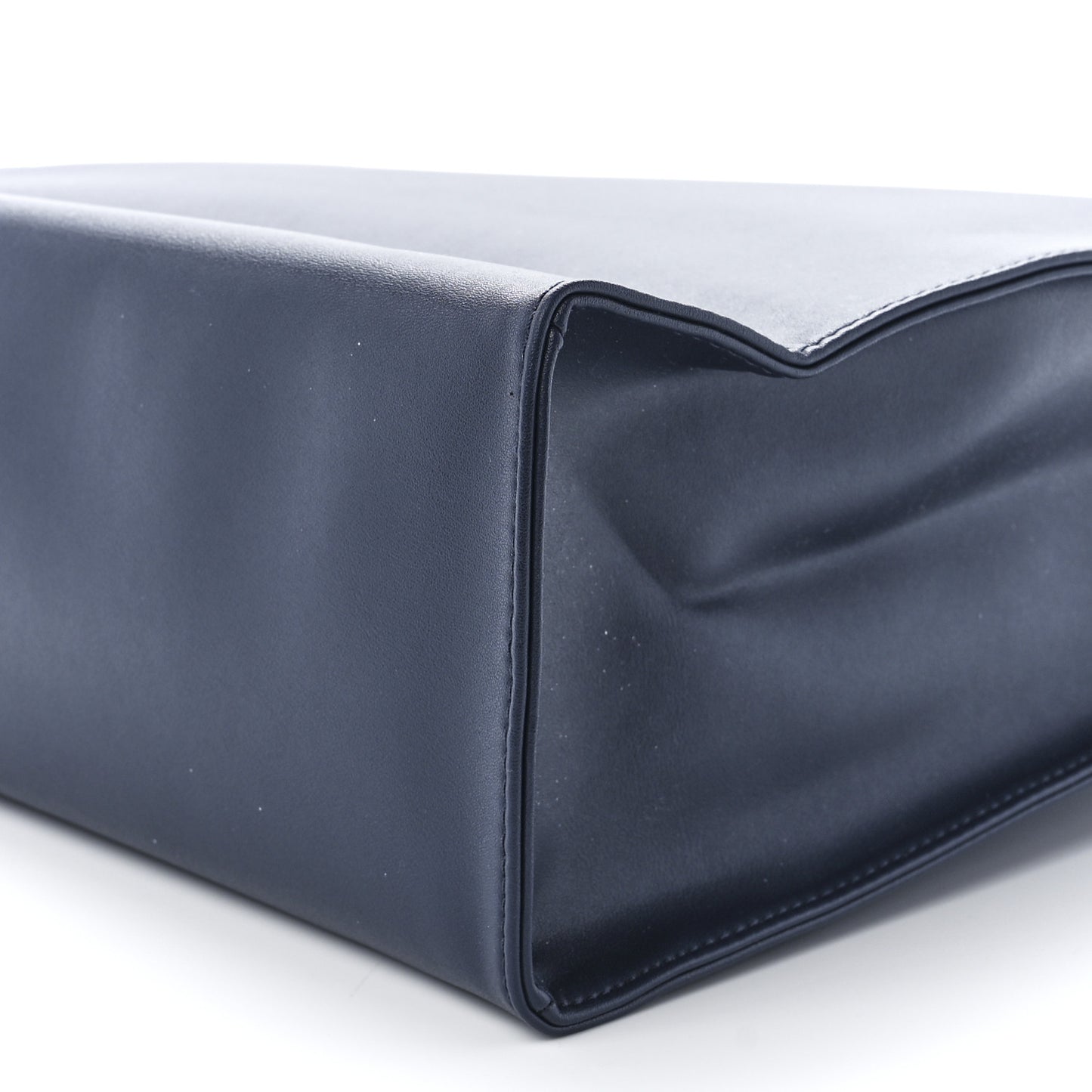 Vegan Leather Medium Shopping Bag Navy