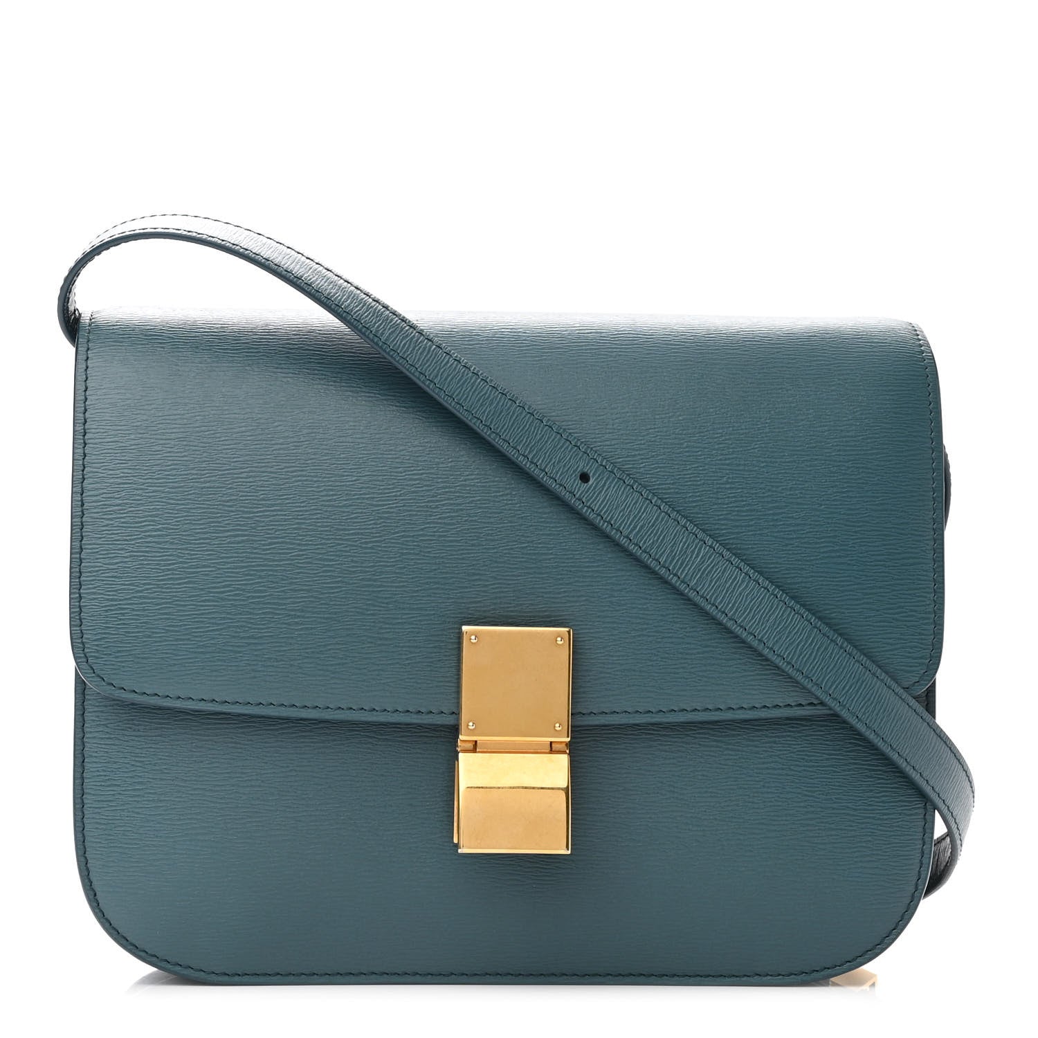Celine Liege Calfskin Medium Classic Box Flap Bag Blue Slate 1 of 11