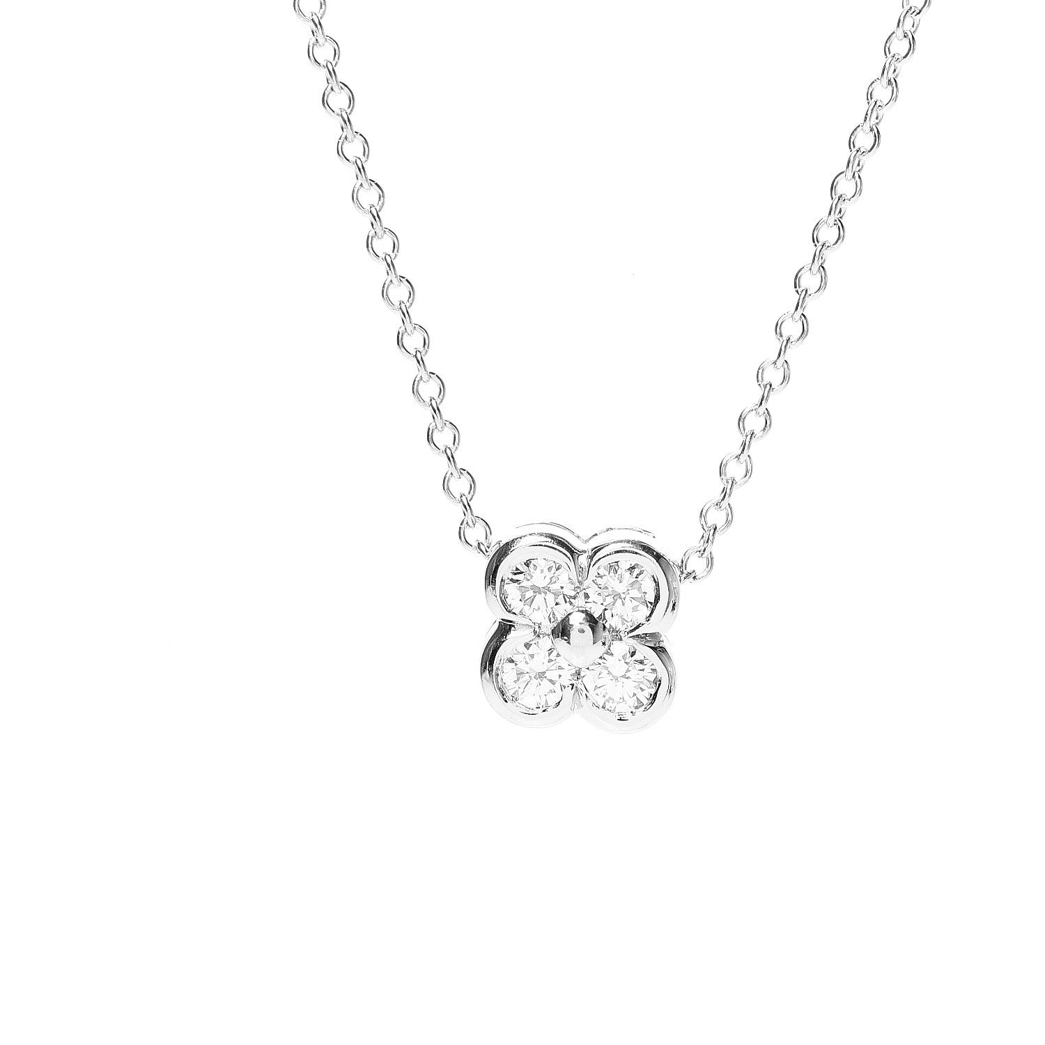 Tiffany Platinum Diamond .18ctw Flower Pendant Necklace 4 of 6