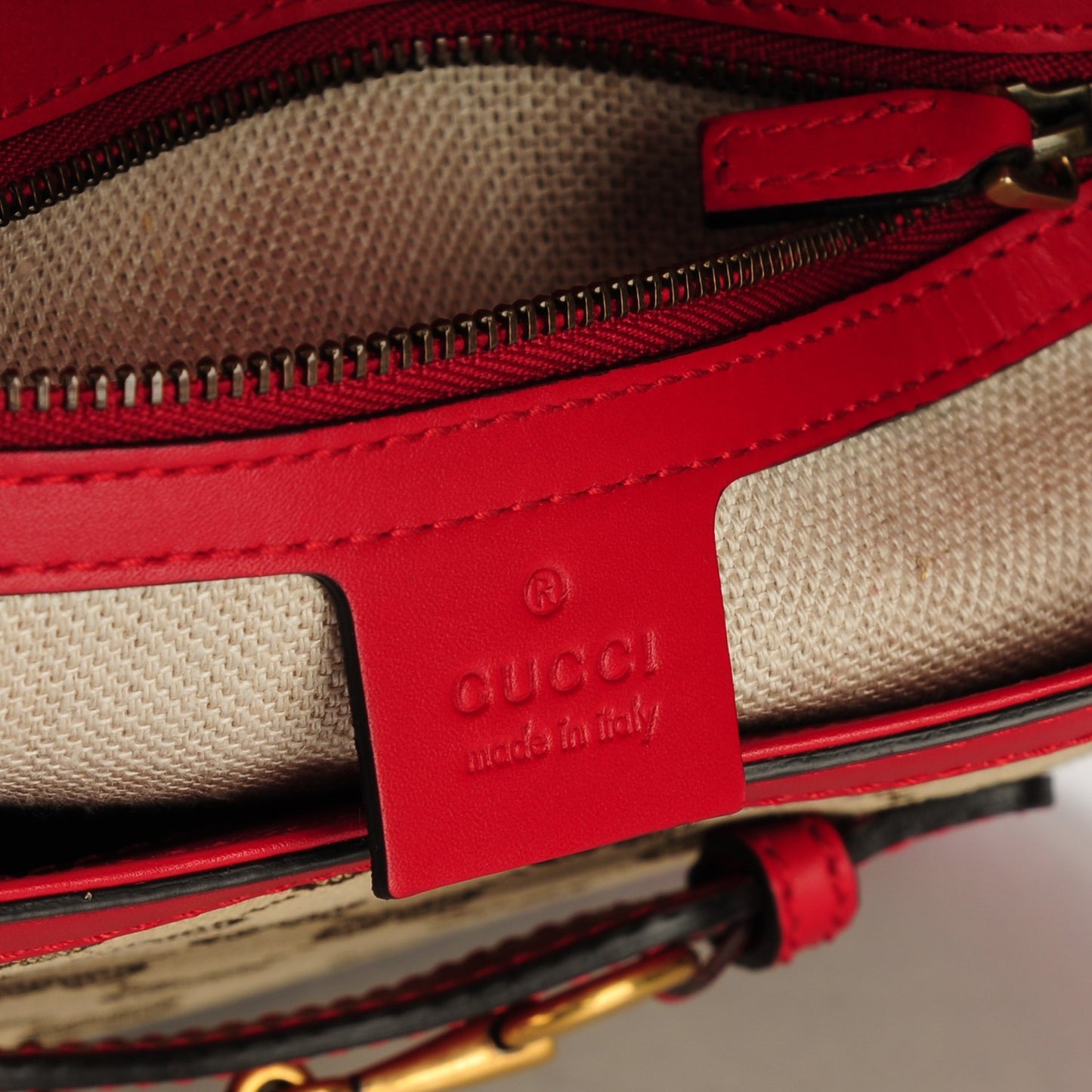 Monogram Ruinart Calfskin Medium Lady Web Shoulder Bag Beige Ebony Hibiscus Red